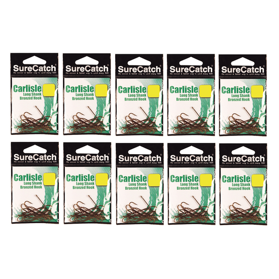 10 Packs of Surecatch Longshank Bronze Carlisle Fishing Hooks