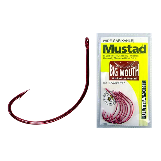 1 Packet of Mustad 37753NPNP Big Mouth  Chemically Sharp Fishing Hooks