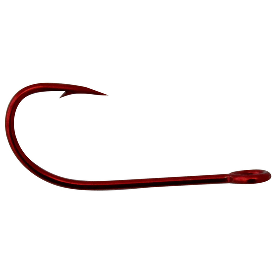 5 pack of Size 7/0 Mustad 92261NPNR Long Red Chemically Sharpened Beak Hooks