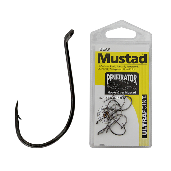 1 Packet of Mustad 92604NPBLN Penetrator Chemically Sharp Fishing Hooks