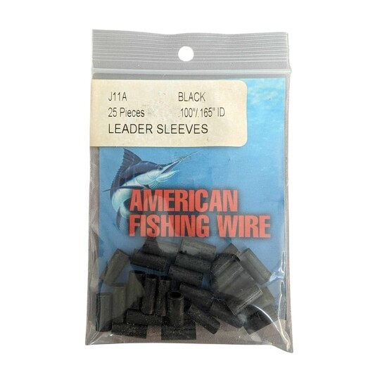 25 Pack of American Fishing Wire Size 11 Single Barrel Crimp Leader Sleeves