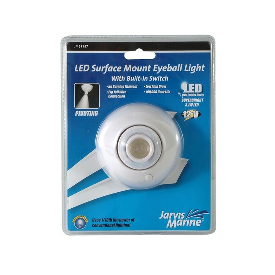 Jarvis Walker Marine LED Surface Mount Pivoting Eyeball Light with switch