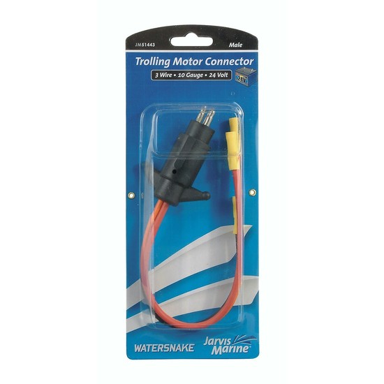Jarvis Walker Marine Male 24 Volt Trolling Motor Connector - 3 Wire - 10 Gauge