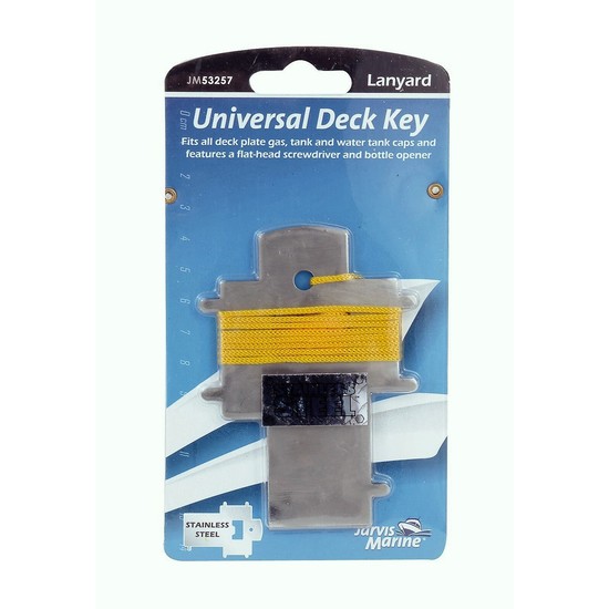 Jarvis Walker Marine Stainless Steel Universal Deck Key with Lanyard