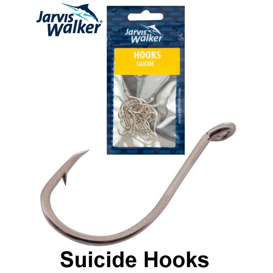 1 Packet of Jarvis Walker Nickle Suicide Fishing Hooks - 7 Sizes To Choose From