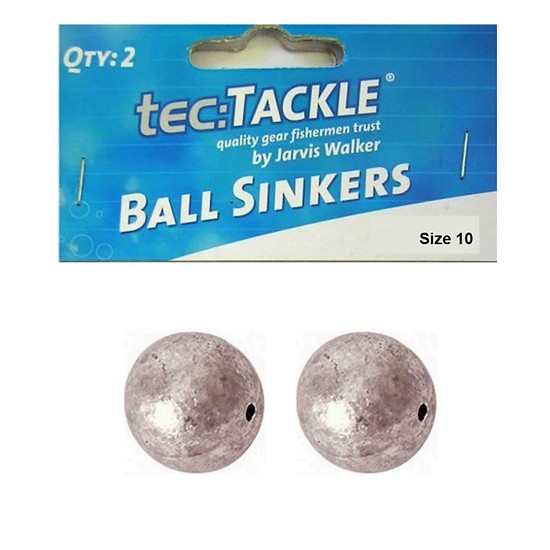 2 x Jarvis Walker 10 Ball Sinkers - Pre Packed 10 Ball Fishing Sinkers