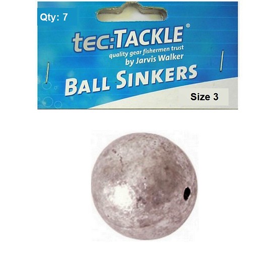 7 x Jarvis Walker 3 Ball Sinkers - Pre Packed 3 Ball Fishing Sinkers
