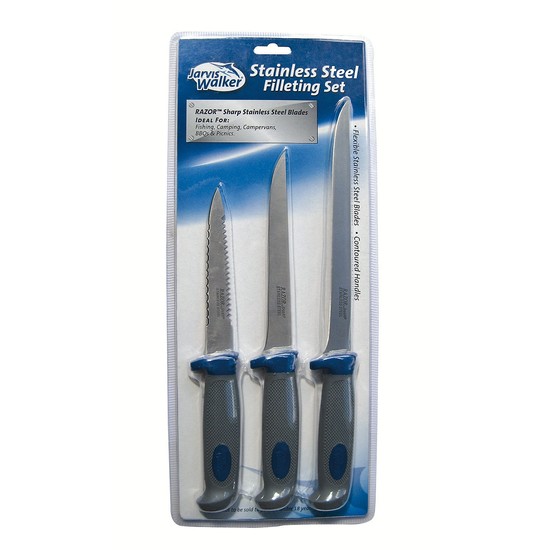 Jarvis Walker Stainless Steel Fillet Knife Set - 3 Knife Kit