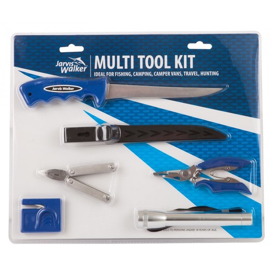 Jarvis Walker Fishermans Multi Tool and Torch Kit - 5 Pce Gift Pack