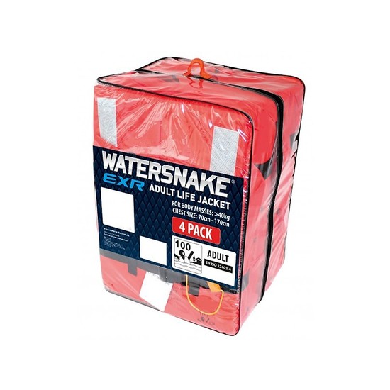 4 x Watersnake EXR Standard Block Adult Life Jackets - Adult Level 100 PFDs