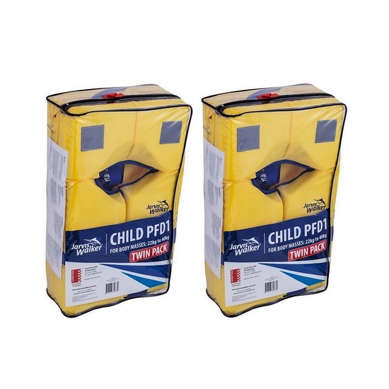 4 x Jarvis Walker Standard Child Life Jackets - 2 x Twin Packs of Child Type 1 PFDs