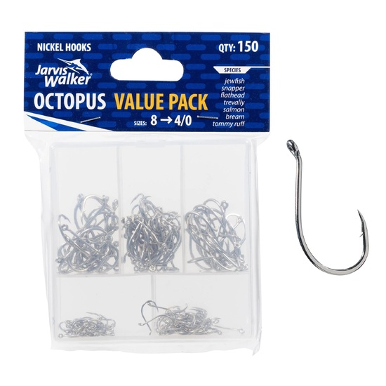 Jarvis Walker Assorted Octopus Hook Pack - 150 Pce Value Pack