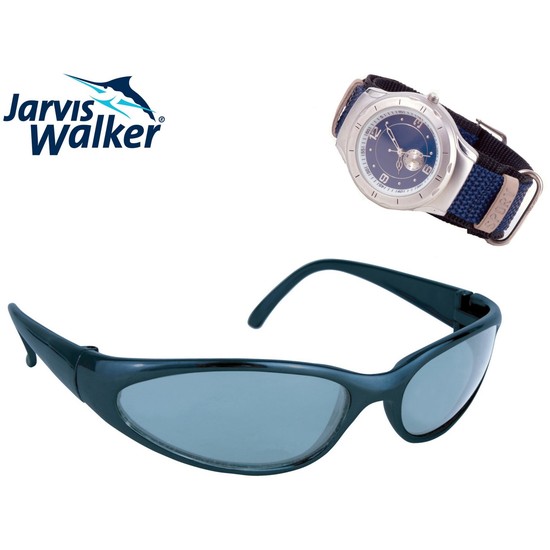 Jarvis Walker Polarized Sunglasses and Water Resistant Sports Watch Bundle
