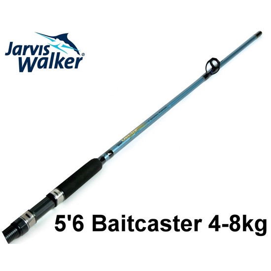 Jarvis Walker 5'6 Vector IV 4-8kg Baitcaster Fishing Rod-2Pce - Trigger Grip