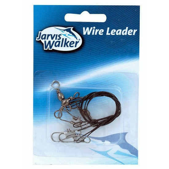 3 Pack of Jarvis Walker 60cm Pre-Rigged 13kg Black Wire Leader - Wire Trace