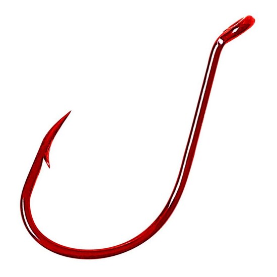 5 Packets of Eagle Claw Lazer Sharp L2R Red Long Shank Octopus Hooks