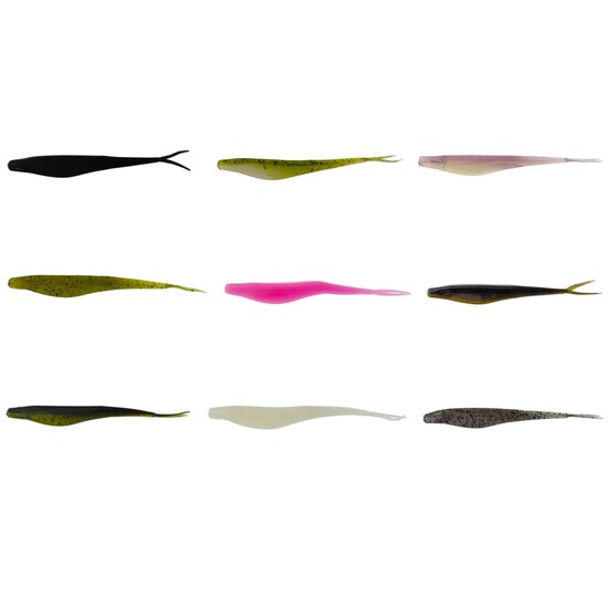 12 Pack of 4.5 Inch McArthy Tiddler Fluke Jerkbait Soft Plastic Lures