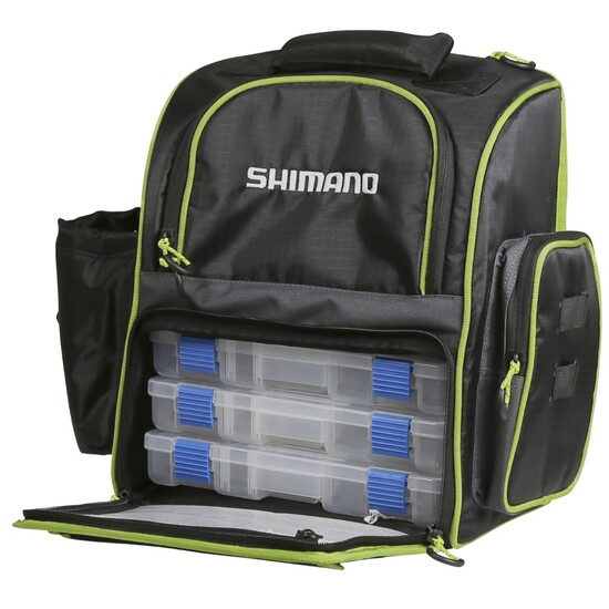 Shimano Soft Fishing Tackle Back Pack with Three Tackle Trays