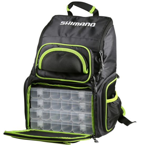 Shimano Soft Fishing Tackle Back Pack with Four Tackle Trays
