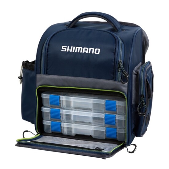 Shimano Medium Size Fishing Back Pack With 3 Tackle Trays