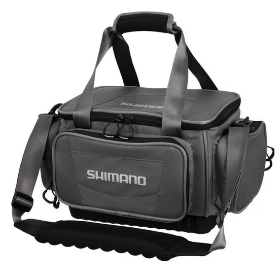 Shimano Medium Fishing Tackle Bag with 2 Tackle Boxes & Water Resistant Base