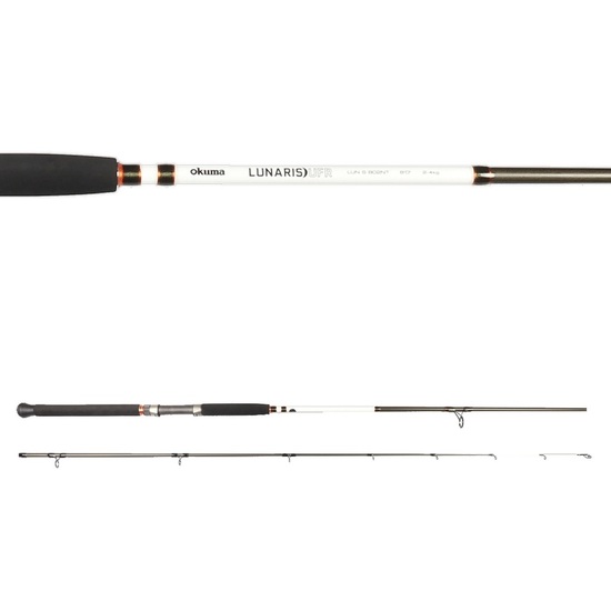 7ft Okuma Lunaris 2-4kg Spin Rod - 2 Piece Fishing Rod with Glowing Nibble Tip