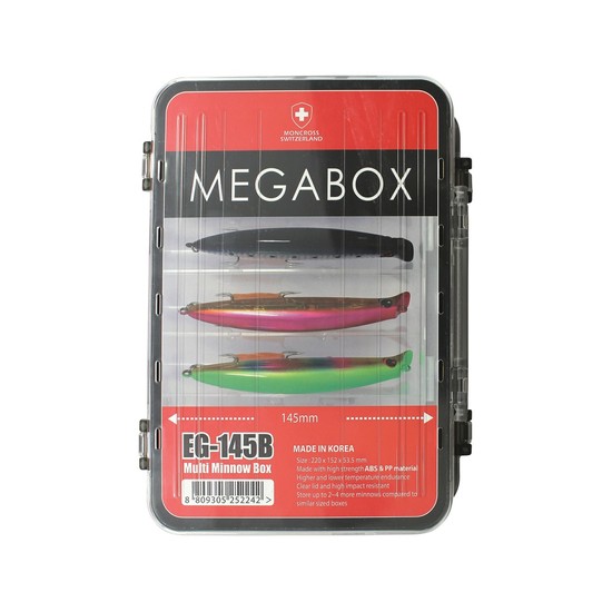 Moncross EG-145B Double Sided Fishing Lure Box-Megabox Lure Tray-Holds 13 Lures