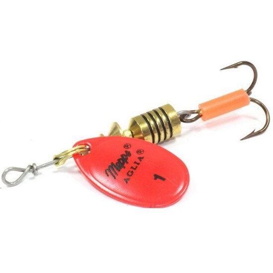 Size 1 Mepps Aglia Fluo Spinnerbait Lure - Red (Rouge)