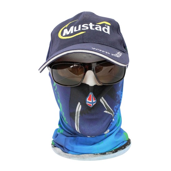 Mustad Blue UV Multifunctional Headscarf - 100% Polyester Head Sock - UPF 30