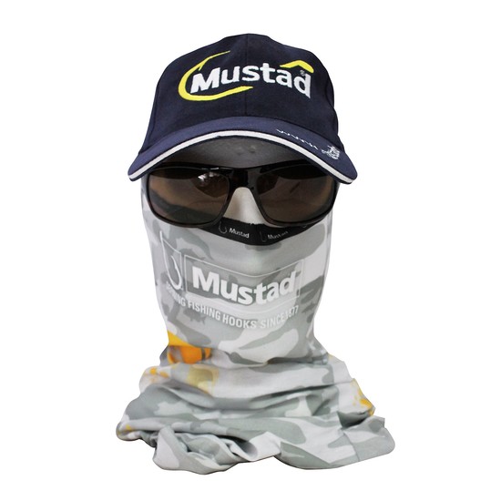 Mustad Grey Camo UV Multifunctional Headscarf - 100% Polyester Head Sock -UPF 30