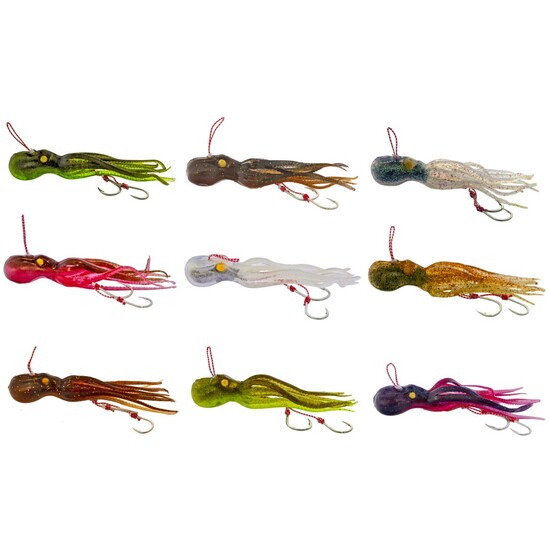 4" Mustad Mini InkVader Assist 30g Octopus Soft Bait Fishing Lure - Gold Eye