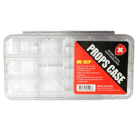 Moncross MC-182P Double Sided Fishing Tackle Tray - 5 Seperate Lids - Props Case