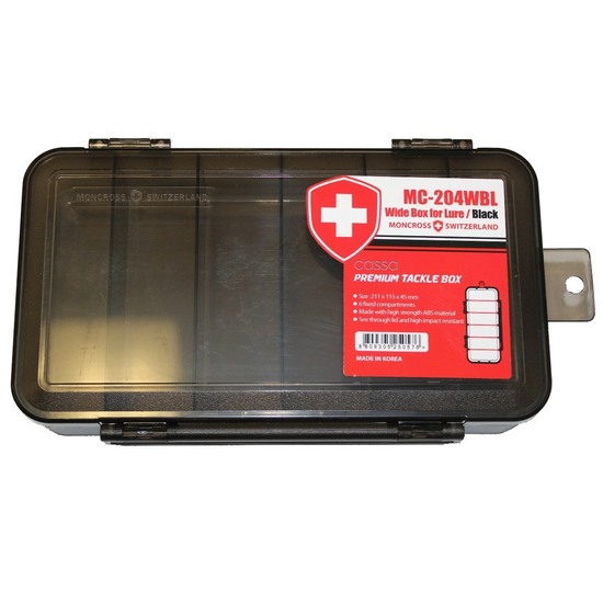 Black Moncross MMC-204WBL Fishing Tackle Tray - 6 Fixed Compartments