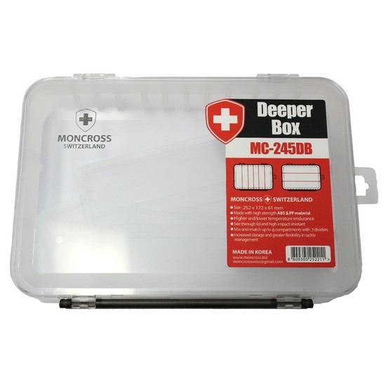 Moncross MC-245DB Large Deeper Fishing Tackle Tray with 6 Compartments