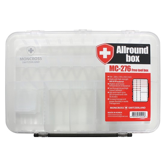 Moncross MC-276DB Large All Round Fishing Tackle Tray with up to 20 Compartments