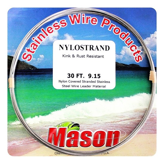 30ft Coil of Bright Nylostrand Stainless Steel Fishing Wire Leader Material
