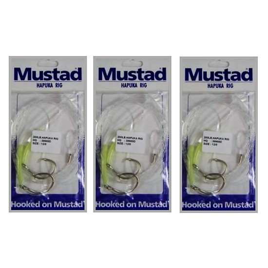 Bulk 3 Pack of Mustad Hapuka Rigs-Two Hook Hapuka Fishing Rigs with Circle Hooks