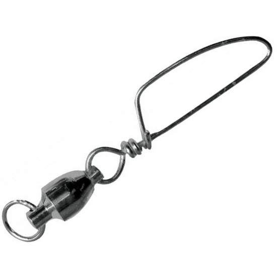 1 x Packet of Mustad Black Ball Bearing Swivels with Cross-Lock Snap