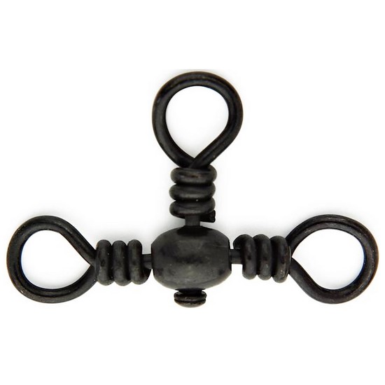 1 x Packet of Mustad Black Barrel 3 Way Crossline Swivels