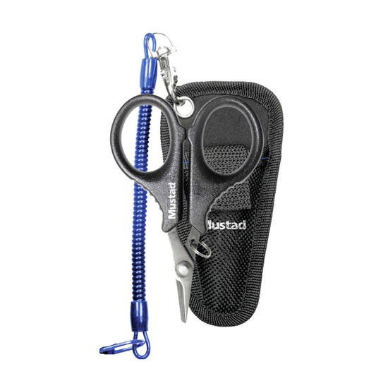 Mustad Micro Fishing Braid Scissors with Pouch and Lanyard