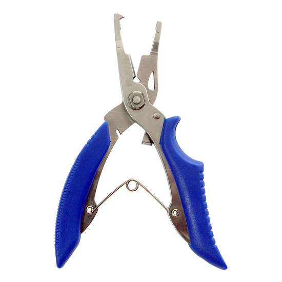 Mustad 5 Inch Stainless Steel Fishing Braid Cutter with Split Ring Function