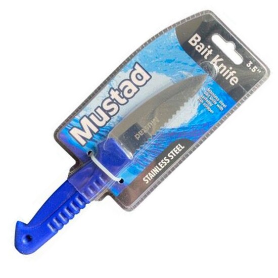 3.5 Inch Mustad Stainless Steel Bait Knife with Serrated Fish Scraper