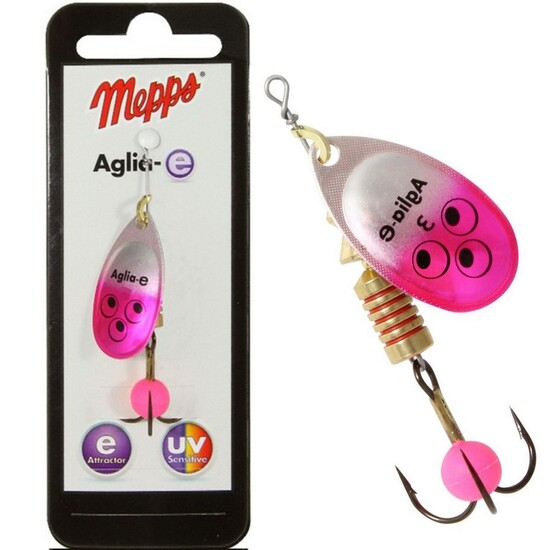 Mepps Lures Aglia-e Brite Spinner - Pink Spinnerbait Fishing Lure