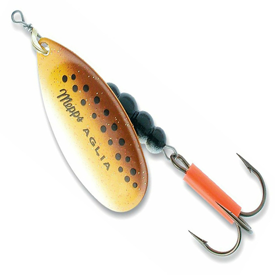 Mepps Lures Aglia Fluo Micropigments Spinner - Brown/Gold Spinnerbait Fishing Lure