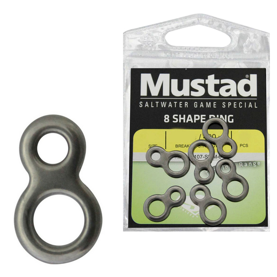 Mustad Stainless Steel 8 Shaped Rings - Figure of Eight Fishing Rings