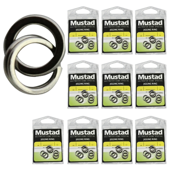 10 x Packets of Mustad Stainless Steel Jigging Rings For Fishing Lures