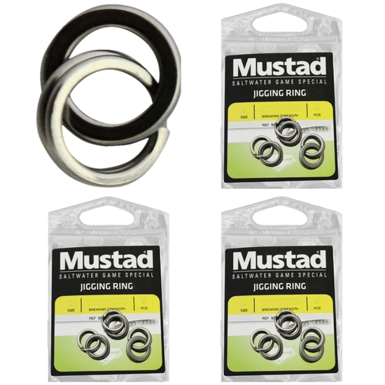 3 x Packets of Mustad Stainless Steel Jigging Rings For Fishing Lures