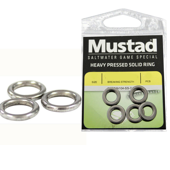 Mustad Stainless Steel Heavy Pressed Solid Rings For Fishing Lures