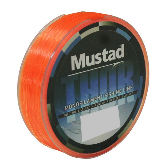 1 x 300m Spool of Mustad Thor Monofilament Fishing Line - Hot Orange Mono Line