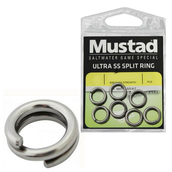 10 x Packets of Mustad Ultra Stainless Steel Split Rings For Fishing Lures